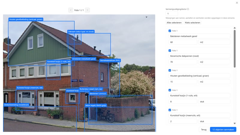 Gebruik AI om objecten te vinden in overzichtsfoto's en bouwtekeningen
