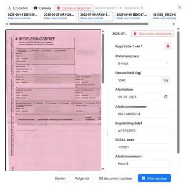 Begeleidingsbrief waarvan de velden automatisch met AI zijn uitgelezen